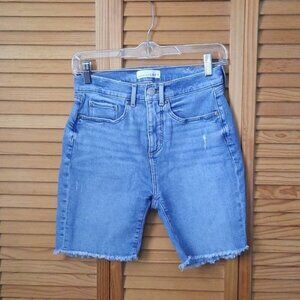 Made and Love Loft Jean Frayed Hem Slim Pockets Denim Jean Shorts Size 26
